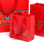 Lamellierte Geschenk-Taschen des gestrichenen Papiers mit Griffe Soem-ODM stützten sich