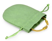 Grünes Gewebe-Zugschnur-Geschenk sackt kleine runde Samt-Schmuck-Taschen ein
