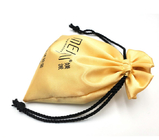 7x9cm (2.7x3.5inch) Schmuck-Zugschnur-Beutel-fördernde kleine Goldsatin-Tasche mit Logo Fabric Drawstring Gift Bags
