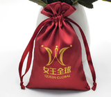10x15cm Schmuck-Zugschnur-Beutel-fördernde rote Satin-Tasche mit Logo Fabric Drawstring Gift Bags