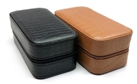 Perfekter Kunstfertigkeits-Leder-Geschenkbox-Reißverschluss-Schmuck-Kasten mit Siebdruck-Logo
