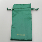Grünes Stickerei-Satin-Gewebe-Zugschnur-Geschenk sackt 7x9cm Größe ein