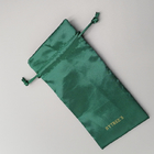 Grünes Stickerei-Satin-Gewebe-Zugschnur-Geschenk sackt 7x9cm Größe ein