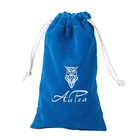 Blue Velvet-Zugschnur-Geschenk-Taschen-Gewebe-Zugschnur-Geschenk-Taschen der hohen Qualität